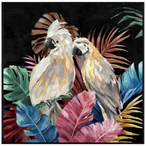 Colourful Cockatoo Duo Framed Canvas Wall Art
