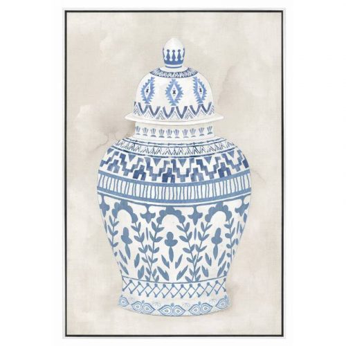 Hamptons Ginger Jar Framed Canvas Wall Art