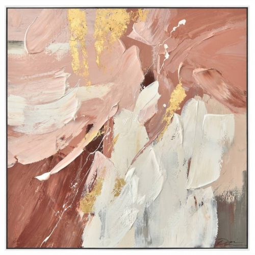 Pink Abstract Framed Canvas Wall Art