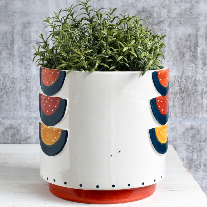 Vibrant Boho Ceramic Planter Pot