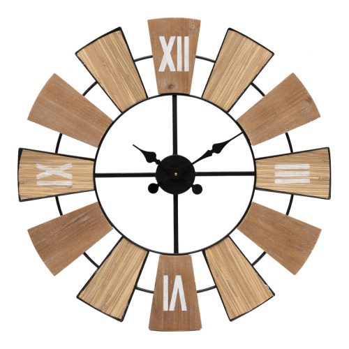 XL Large Hamptons Natural Wooden Wall Clock