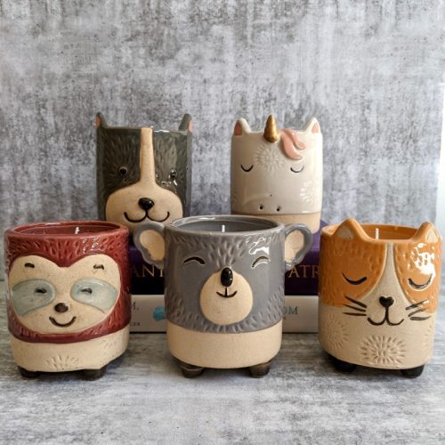 Animal Ceramic Candle - Sloth, Koala, Dog, Cat, Unicorn