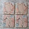 Abstract Face Pattern Drink Coaster - Set of 4