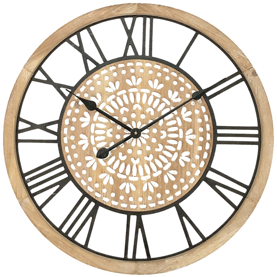 Large Hamptons Carved Wooden Wall Clock