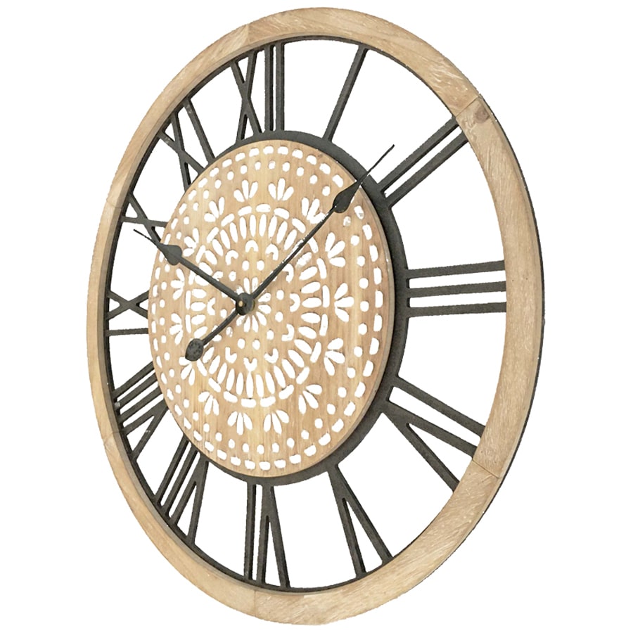 Large Hamptons Carved Wooden Wall Clock