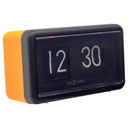 NexTime Black Orange Small Flip Clock