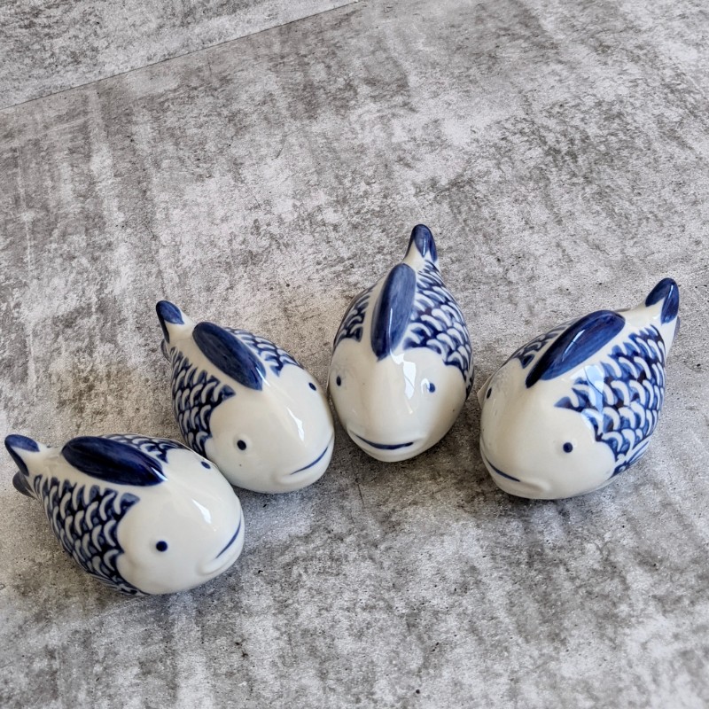 Set of 4 Willow Floating Fish Figurine