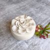 White Flower Ceramic Candle Jar