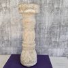 Hamptons Whitewash Hand-carved Pillar Candle Holder