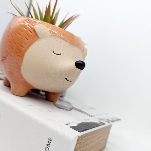 Orange Hedgehog Ceramic Planter Pot