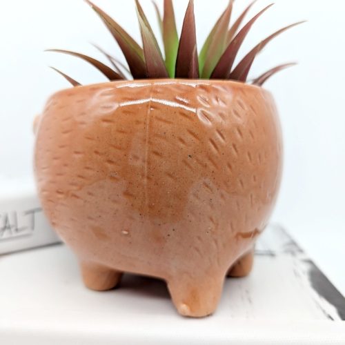 Orange Hedgehog Ceramic Planter Pot