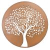 Round Tree of Life Leaves Metal Wall Art