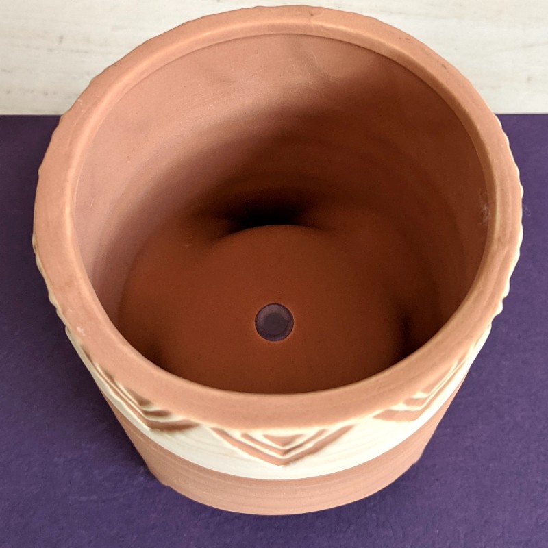 Tribal White Ceramic Planter Pot