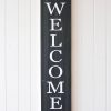 Black White Welcome Quote Farmhouse Sign Timber Wall Art