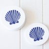 Hamptons Blue Shell Ceramic Drink Coasters - Set of 4