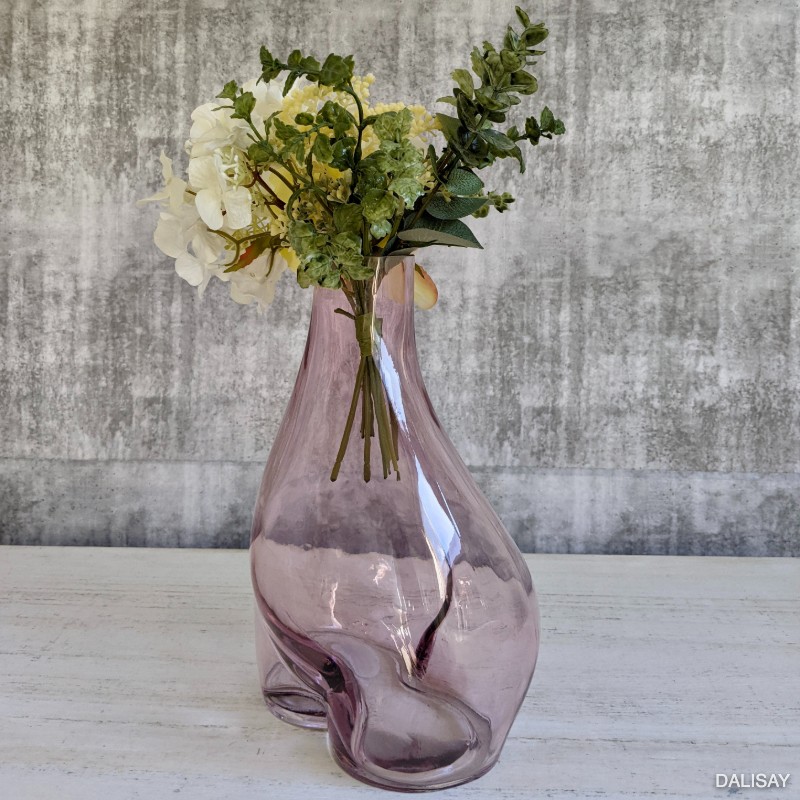 Pink Bum Glass Decorative Flower Vase