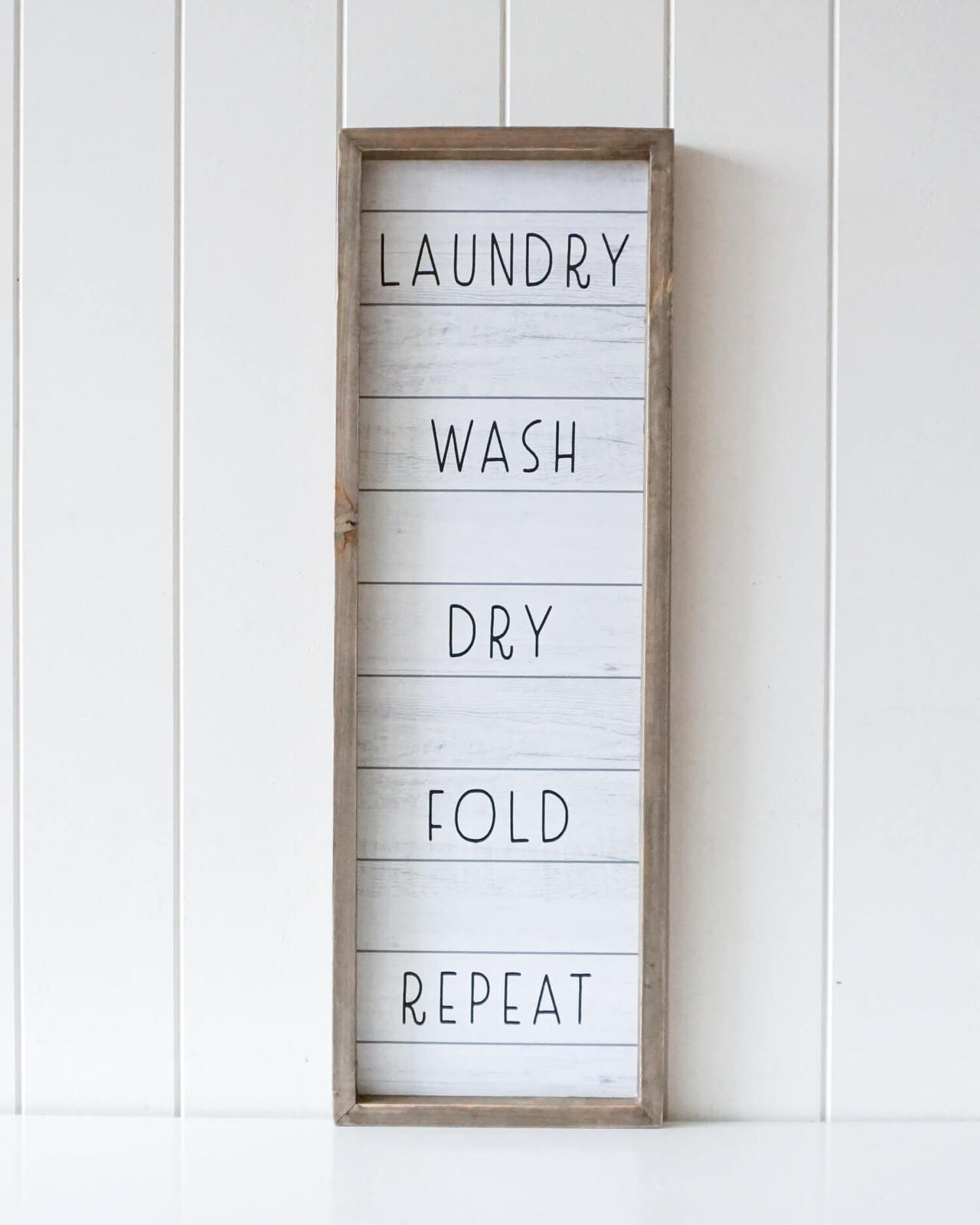 Wash Dry Fold Laundry Quote Farmhouse Sign Timber Wall Art