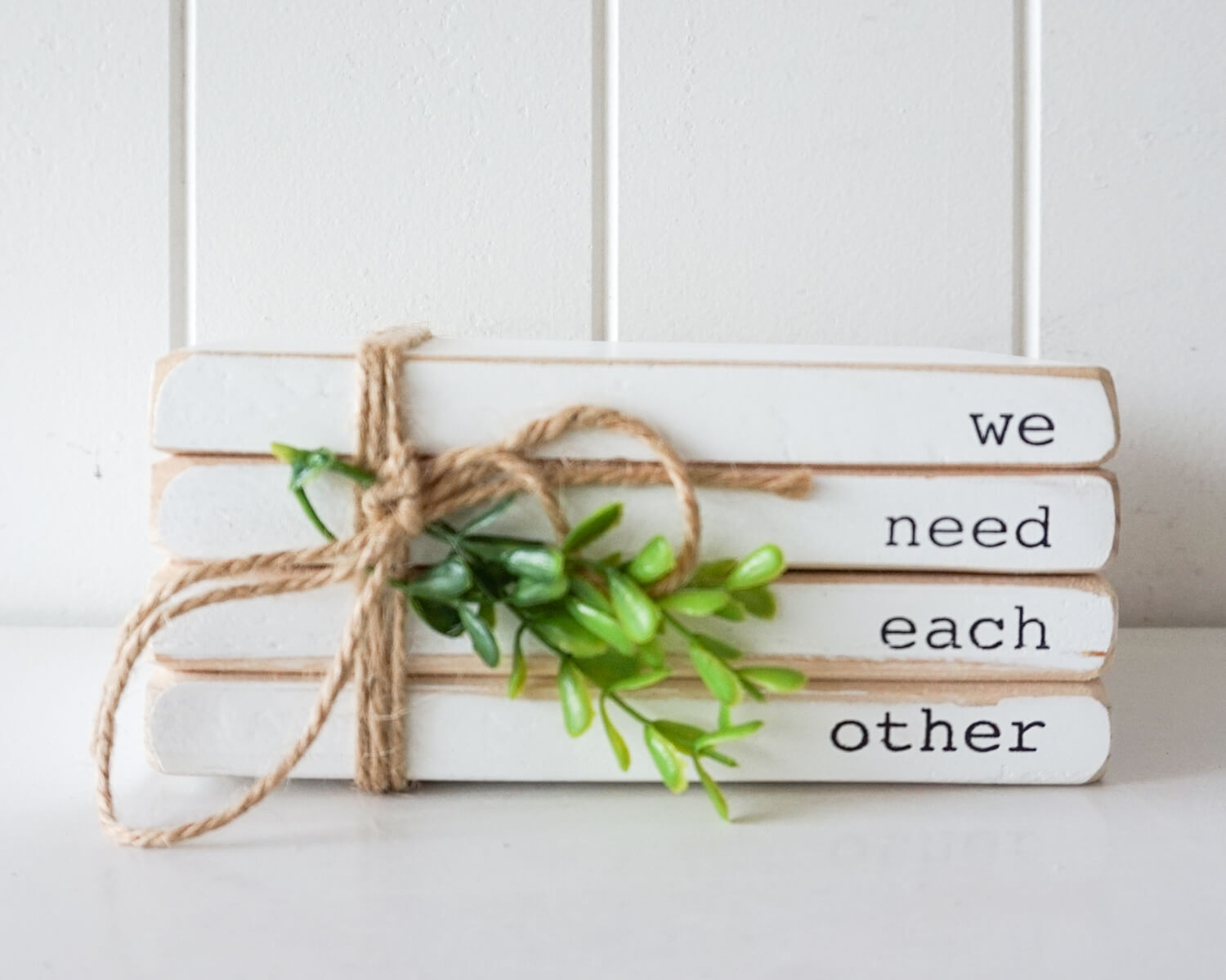 Whitewashed Quote Wooden Block Decor Ornament