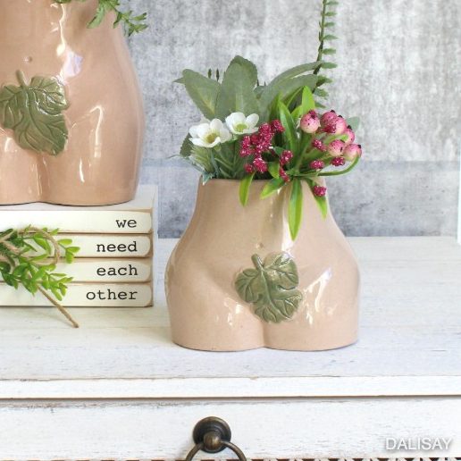 Female Body Fig Leaf Planter Pot_d Female Body Fig Leaf Booty Planter Pot
