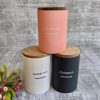 Scented Candle Ceramic Jar with Wooden Lid