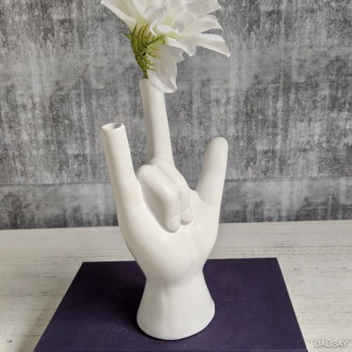 White Hand Decorative Flower Vase
