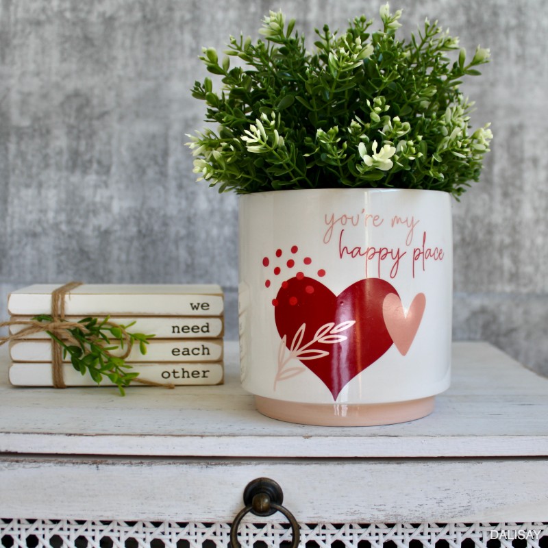 You Are My Happy Place Hearts Planter Pot