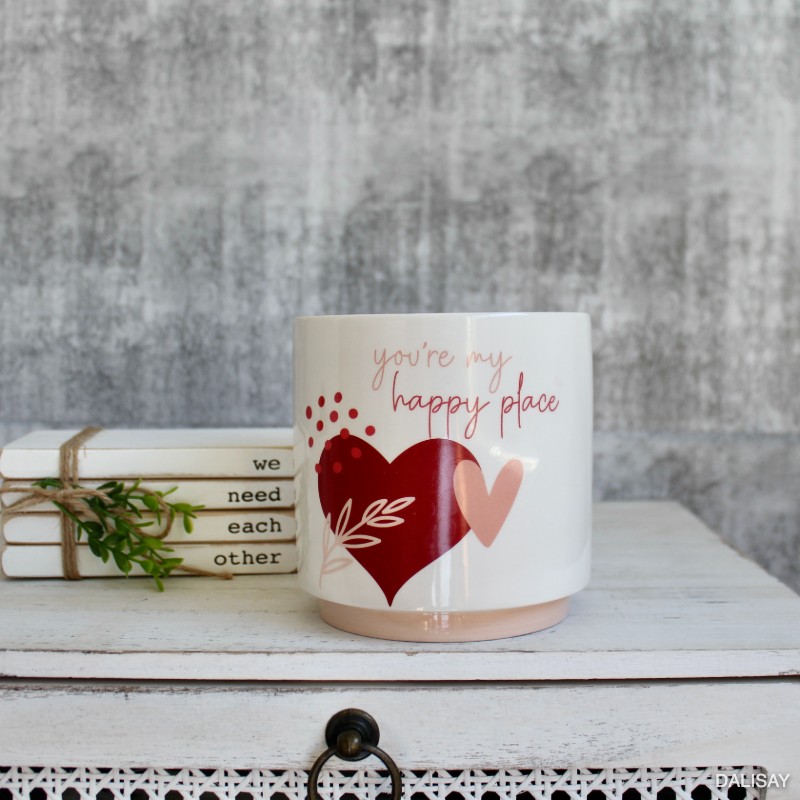 You Are My Happy Place Hearts Planter Pot