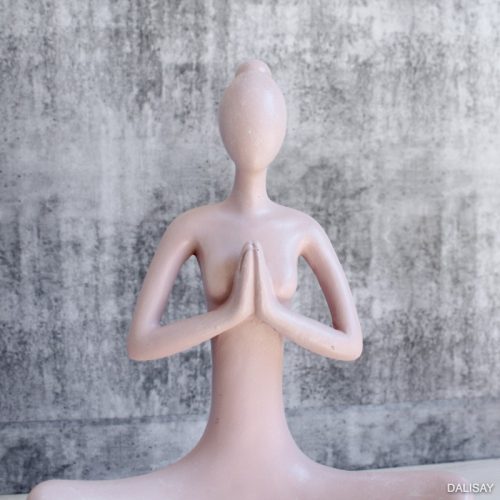 Pink Yoga Lady Statue Sculpture