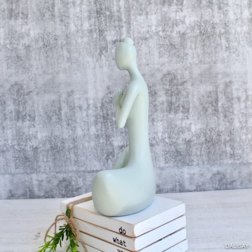 Sage Green Yoga Lady Statue Sculpture
