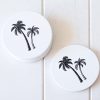 Black Palm Ceramic Drink Coasters - Set of 4