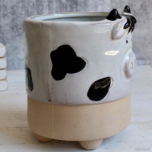 Natural White Cow Planter Pot