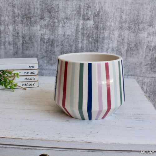 Colourful Lines Ceramic Planter Pot