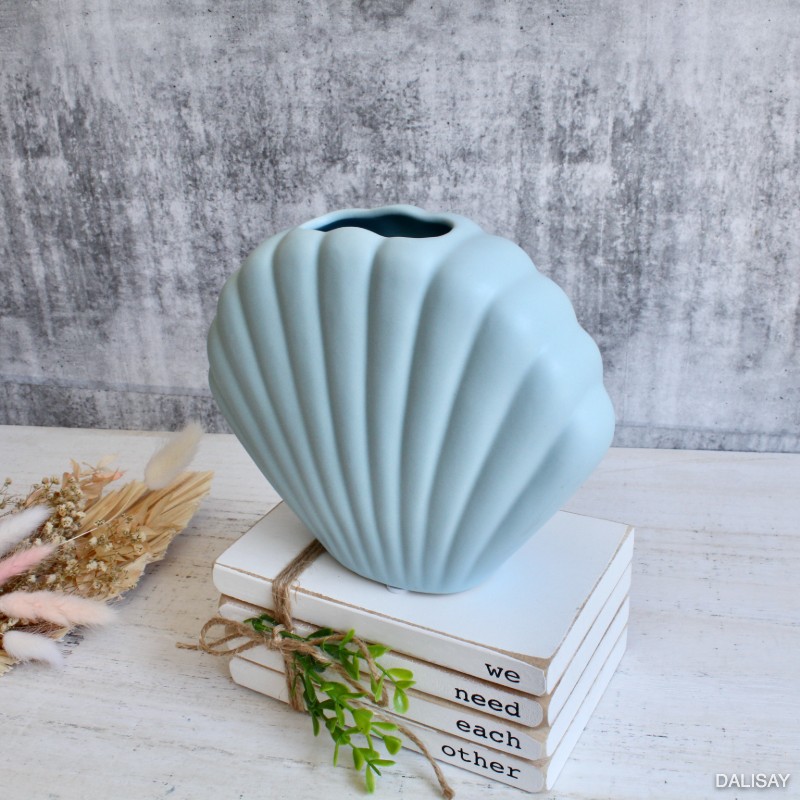 Light Blue Sea Shell Vase