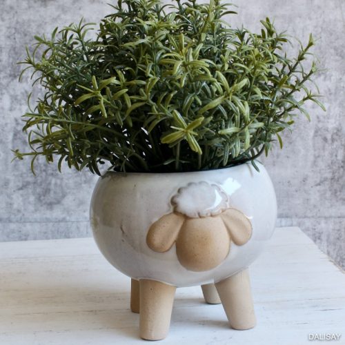 Natural White Sheep Succulent Planter Pot