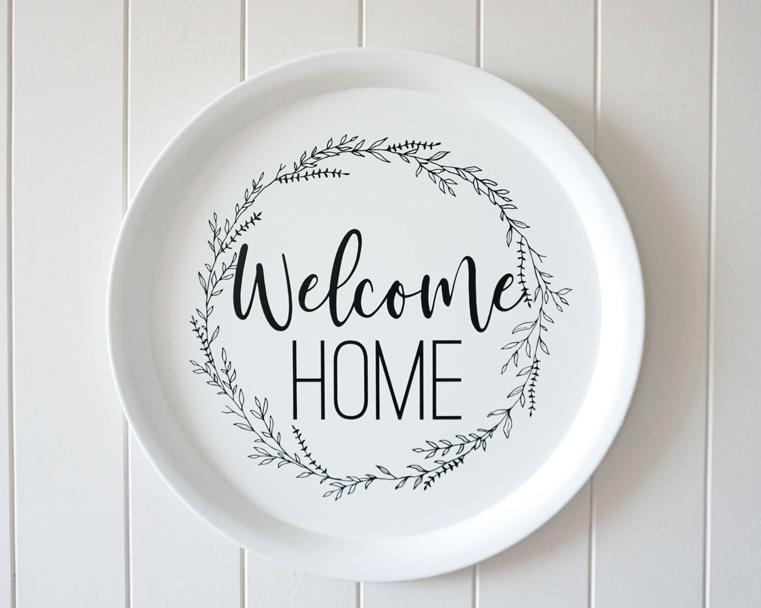 Welcome Quote Round Metal Wall Art