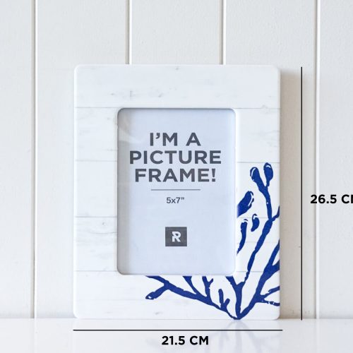 White Navy Coral Ceramic Photo Picture Frame