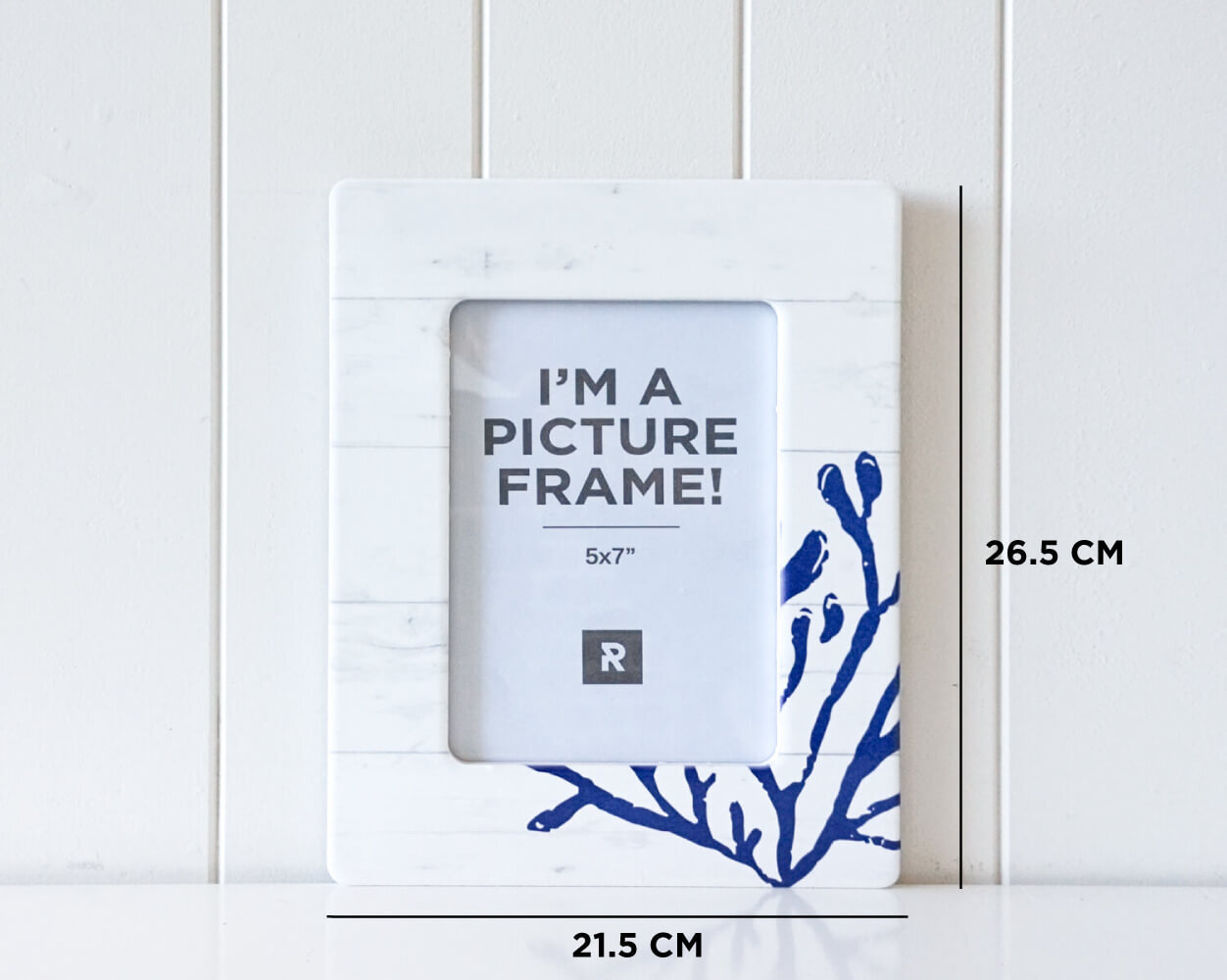 White Navy Coral Ceramic Photo Picture Frame