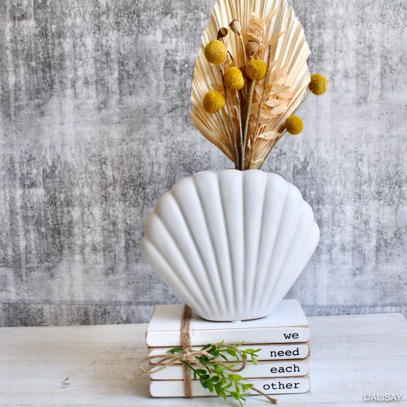 White Sea Shell Vase