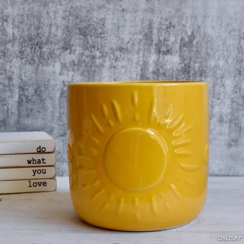 Yellow Sun Ceramic Pot Planter