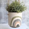 Green Rainbow Hanging Planter with Quote