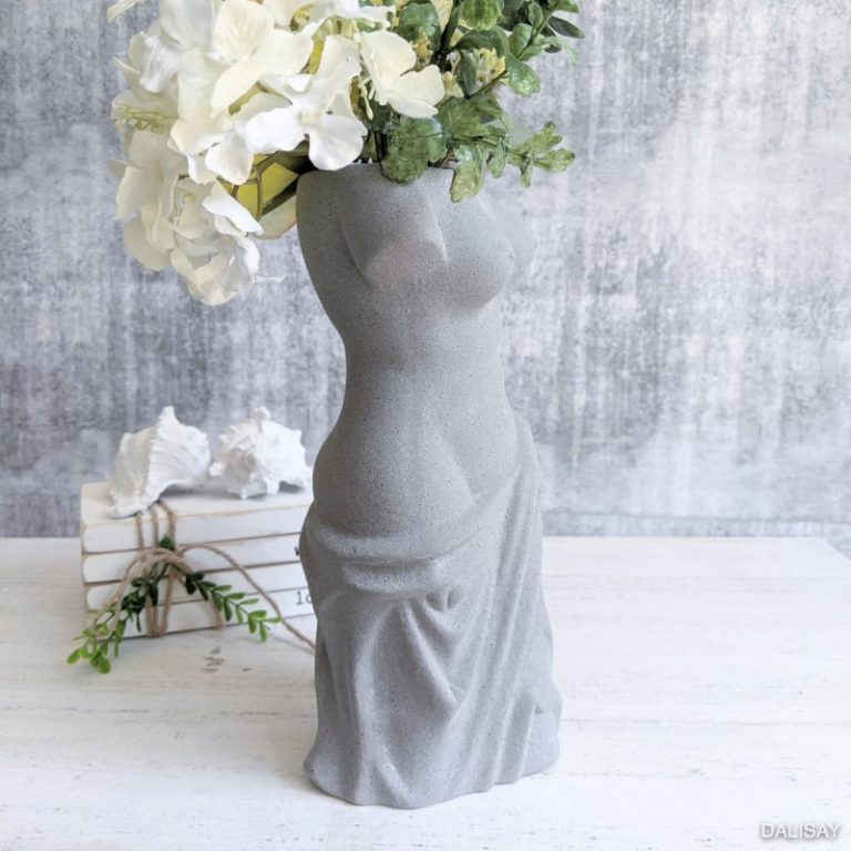 Grey Figure Head Flower Vase, 25cm Dalisay