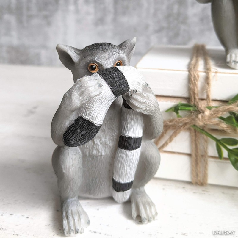 No Evil See Hear Speak Lemur Statue - Set of 3