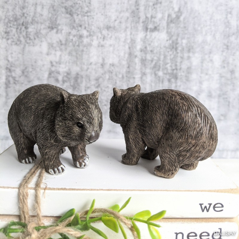 Set of 2 Wombat Sculpture Figurine
