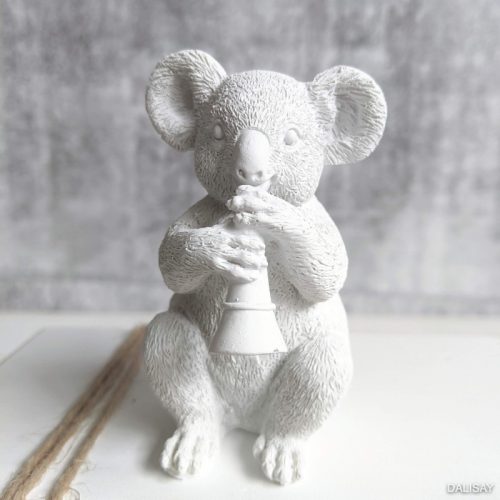 White Musical Koala Sculpture Figurine - Set of 3