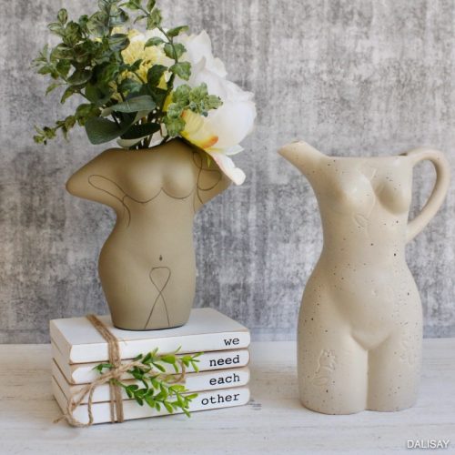 Female Form Ceramic Flower Vase