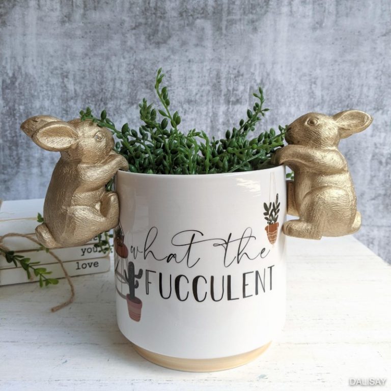 Gold Bunny Pot Sitter Hanger Dalisay