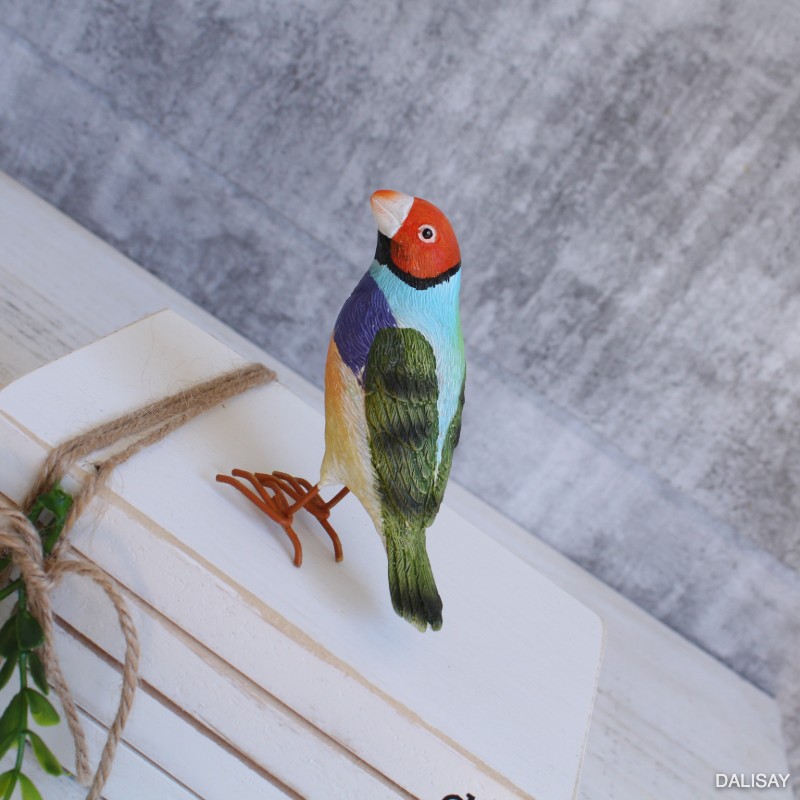 Gouldian Rainbow Finch Bird Figurines - Set of 3