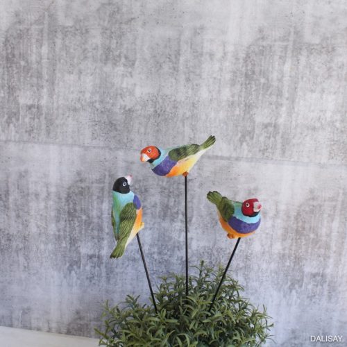 Gouldian Rainbow Finch Pot Sitter - Set of 3