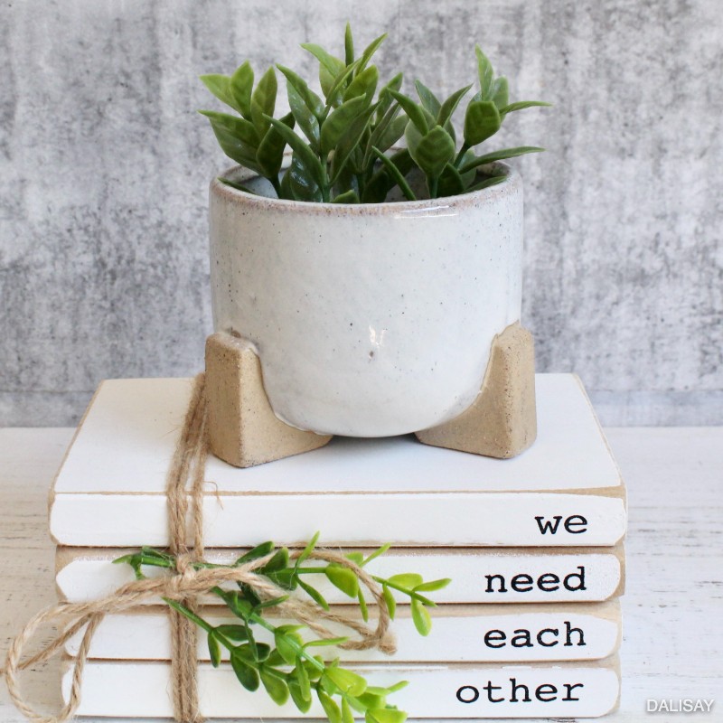Natural White Succulent Footed Planter Pot - Set of 2