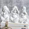 No Evil See Hear Speak Laughing Buddha Statue - Set of 3